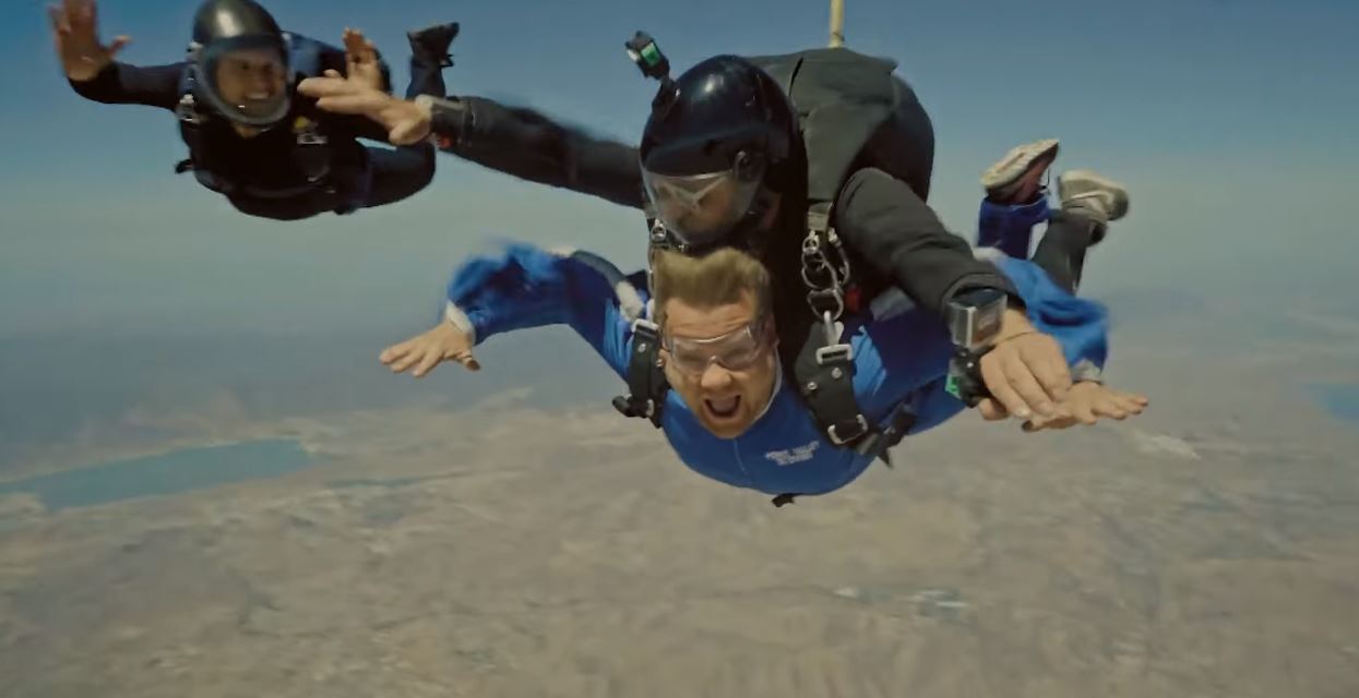 Tom Cruise And James Corden Go Skydiving AIB Insurance